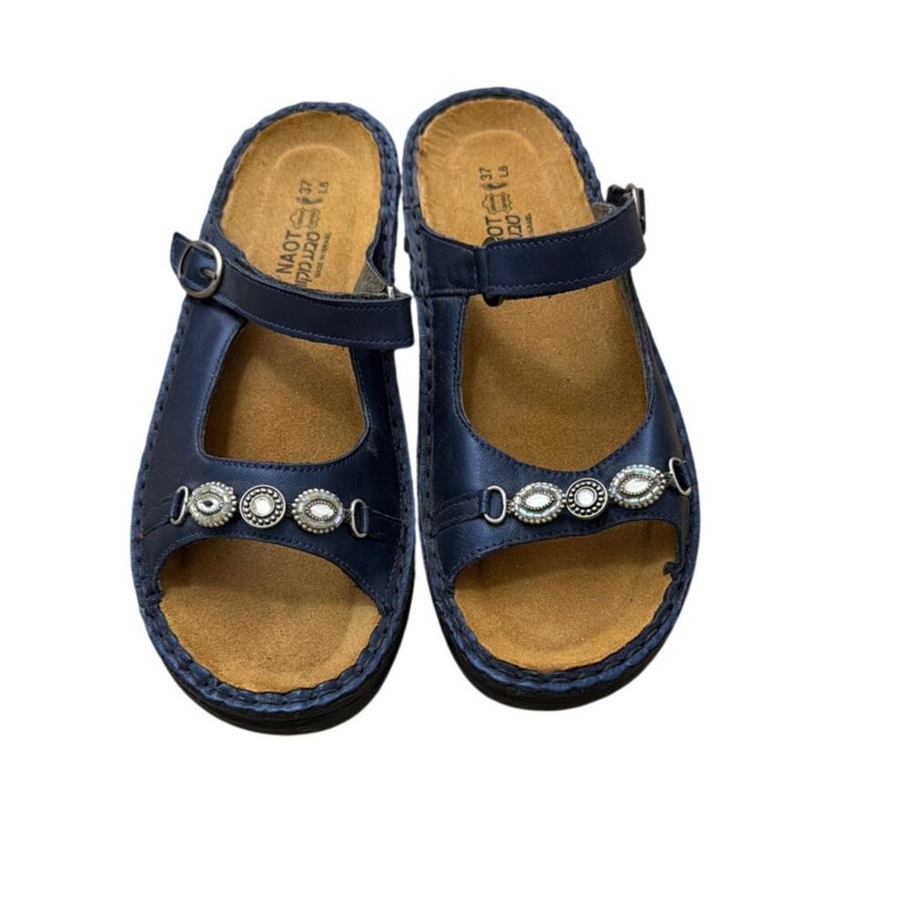 Naot Kyra Polar Sea leather sandals in navy blue, Size 37 US 6